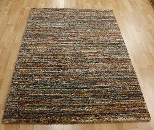 Ragolle Mehari Teppich 23067 Streifen 2959 Mehrfarbig bunt rost meliert (120 x 170 cm)