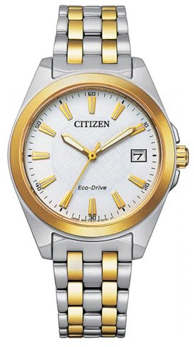 CITIZEN EO1214-82A Eco Drive Uhr Damenuhr Edelstahl 10 bar Analog Datum Bicolor