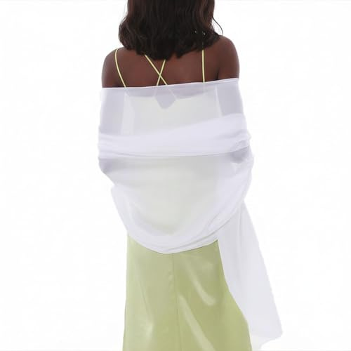 Stola Bianco Elegante Donna Cerimonia Foulard Scialle Sciarpe Sciarpa Leggera Stola Sposa