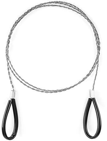 Cable Sierra De Mano Para Uso En Exteriores, Sierra De Cable De Acero Inoxidable De 80 Cm, Sierra De Alambre Para Madera Con Motosierra Y Mango De Anilla, Para Cortar Plástico De Caucho De Madera