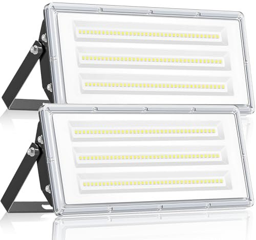 YIQIBRO LED Strahler Außen 100W 2 Stück, 10000LM Superhell Fluter Außen, Aussenstrahler Wasserdicht IP67, 6500K Außenstrahler LED Scheinwerfer mit Trafo 85-265V für Garten, Garage, Fabrik, Sportplatz