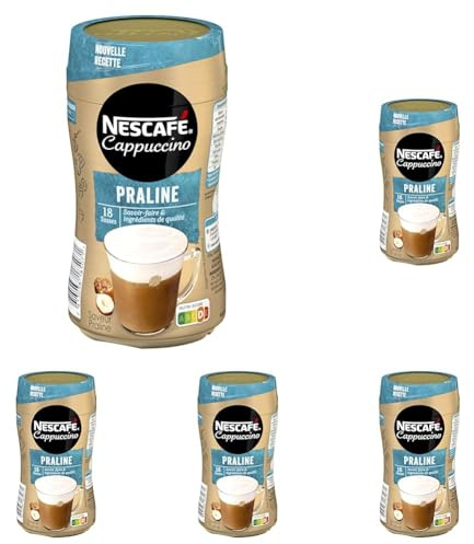 Nescafé Cappuccino Praline - Café Soluble - Boîte de 279g (Lot de 5)