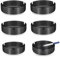 Huiguli Cenicero de Acero Inoxidable, 6 Ceniceros de Metal para Cigarrillos, Cenicero Portátil, Soporte Redondo Portátil de Metal para Interiores y Exteriores, Hogar, Oficina, Mesa de Balcón, Negro