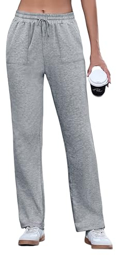 Uniexcosm Pantalone Running Donna Pantaloni Sportivi da Donna Pantaloni Donna Elegant Pantalone Running Donna Grigio Chiaro XL