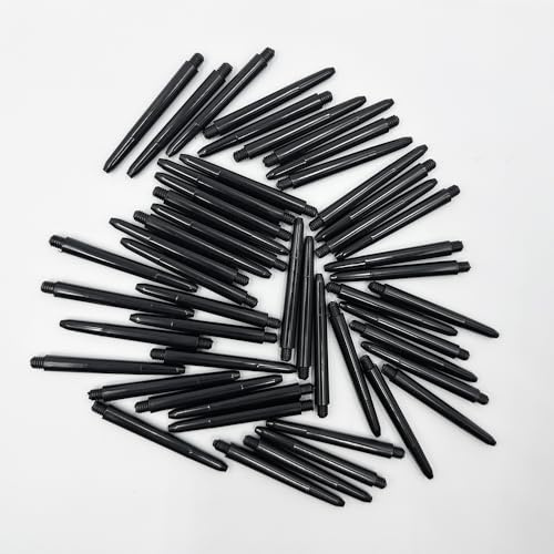 URIMPAVIDO 50PCS 48mm Dart Shafts Plastic Dart Shaft for Dart Replacement Parts Dart Accessories (50, Black)