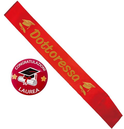 jenich Prüfung 2 Pcs Fascia Dottoressa Fasce Laurea Spilla Congratulazioni Decorazioni Addobbi Regalo Laurea Donna Festa di Laurea