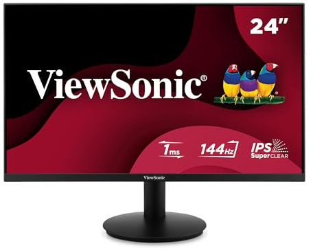 ViewSonic VA24G1 Monitor 24 Zoll Full HD 1920px1080, 144Hz, 1ms MPRT, IPS, HDMI 1.4, VGA, Low Blue Light, Flimmerfrei
