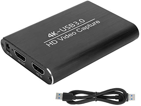 Ouitble Carte d'acquisition vidéo HD USB 3.0 HD Multimedia Interface 4K 60 Hz 1080P Enregistreur OBS Plug Play pour Ordinateur Portable Streaming Diffusion en Direct Alliage d'aluminium Compact
