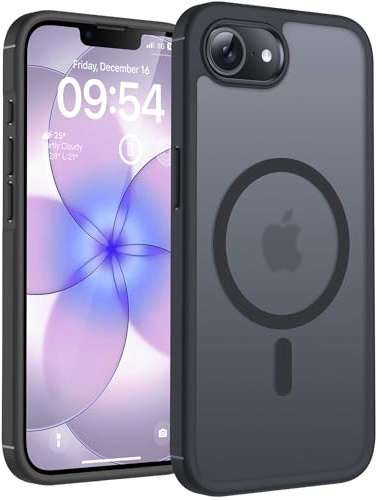 TOCOL Funda para iPhone 17e, Protección Lente Cámara, Compatible con Magsafe, Protección contra Caídas, Translúcida Mate Trasera, para iPhone 17 e 6.1 Pulgadas, Titanio Negro
