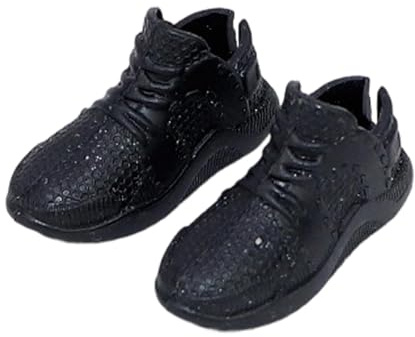 MagiDeal 1:12 Scale Doll Sneakers Shoes Retro Fashion Causal Miniature Running for Dress up Figures Body , black