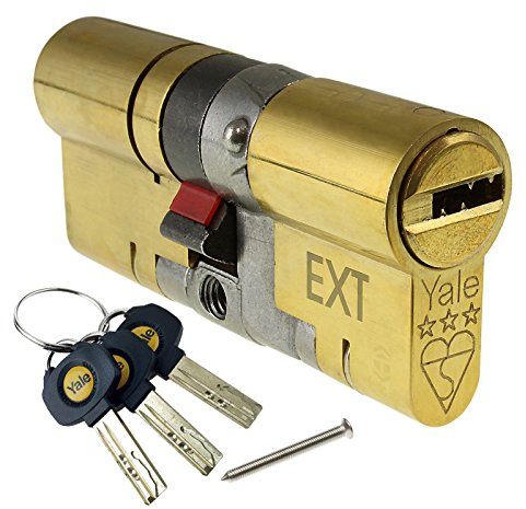 Yale P-YS3-4555B Anti-Snap 3 Star Euro Double Cylinder, High Security, 45:55 (100mm), Brass Finish