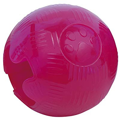 Pelota TPR para Perros Gloria - Tamaño 9.52 cm - Material Resistente - Pelota Flexible - Cuida la Salud Dental de tu Perro - Juguetes para Perros - Pelotas para Perros - Color Rosa