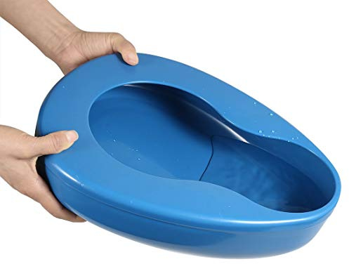 GHzzY Grande Padella de Letto Liscia in PP per paralisi e Persone costrette a Letto - Padella da Letto Lavabili per Uomo e Donna - Formato Adulto: 13,4 x 10,6,Blue