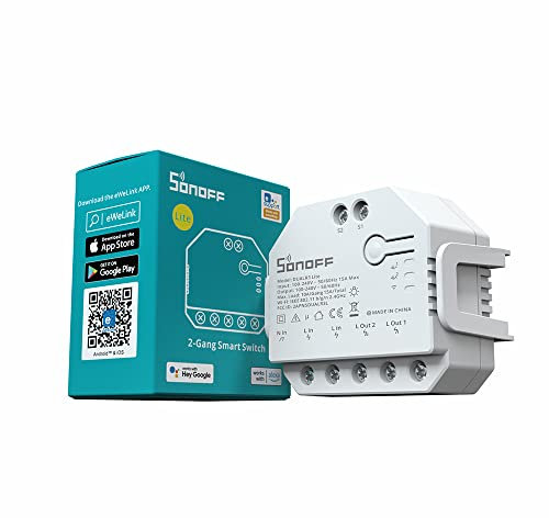 SONOFF Smart WiFi Curtain Switch Module 2 Way Dual Relay for Motorized Curtain,Blinds,Roller Shutter, Works with Alexa, No Hub Required, DUALR3 Lite