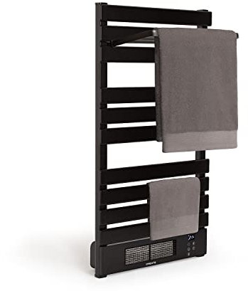 CREATE/Warm Towel Pro + Mensola/Radiatore Asciugamani Nero, con Mensola, con WiFi, Telecomandato, 500 W e 1500 W, Elettrico, a Basso consumo, LCD, IP24 Anti-schizzi