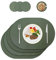 Tischsets und Untersetzer aus Leder, Platzdeckchen abwaschbar,Platzsets abwaschbar,Tischdeko,Tischset rund,Platz-Matten für Küche Speisetisch,4er-Set (Oval, grün)