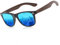 KINGSEVEN Neue schwarze Walnuss-Sonnenbrille, Holz, polarisierte Sonnenbrille, Herrenbrille, handgefertigt, UV400-Schutz, Brillen, Retro-Lederbox (Blau)