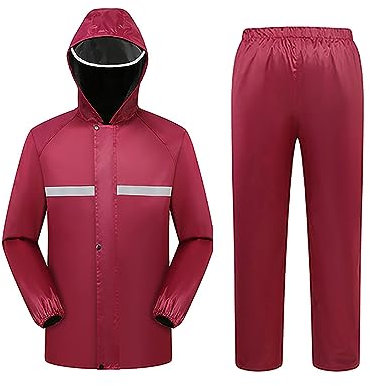 FASLOLSDP Chaqueta de alta visibilidad con pantalones de advertencia, chaqueta de trabajo reflectante, pantalones funcionales, pantalones de lluvia, impermeables y resistentes al viento