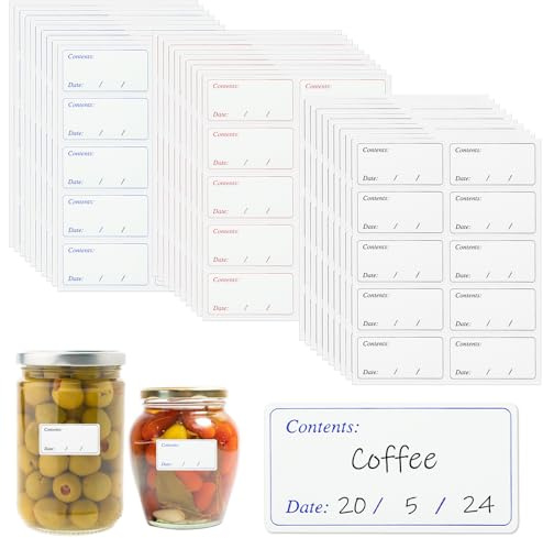 300 Pièces Étiquettes de Congélation Faciles à Décoller, 30 x 60 mm Autocollant Auto-adhésif de Congélateur de Stockage des Aliments, Sans Résidus, Etiquette pour Boite de Conserve (300pcs)
