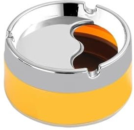 Cendriers rotatifs de cigarette de résistance à la corrosion de couvercle acier inoxydable de rotation libre de 360 ​​degrés (Color : Orange, Size : 1 size)