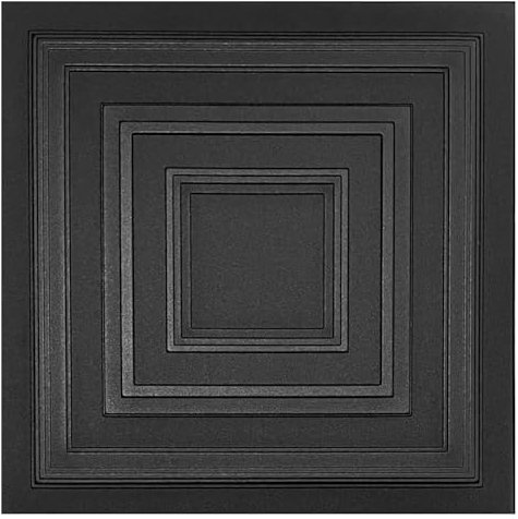 Lot de 40 panneaux 3D de 10 m² en polystyrène - 50 x 50 cm - Panneaux de plafond - Panneaux muraux - Décorations, plafonds - Revêtement mural - 2 à 3 mm d'épaisseur - polystyrène XPS 0831 - Noir