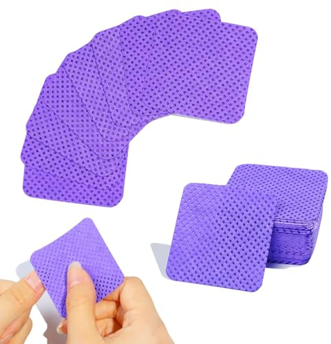 300 Pcs Lint Free Wipes for Nails Lint Free Polish Pads Absorbent Remover Wipes Polish Remover Cotton Pads for DIY Nail Art (Purple)