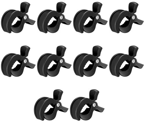 10 Stück Kinderwagen Klammern, Universal Kinderwagen Clips zur Befestigung Spielzeug Kleidung Sonnenschutz Kinderwagen an Buggy Clips, Kinderwagenclips, Kinderwagen Zubehör, Schwarz