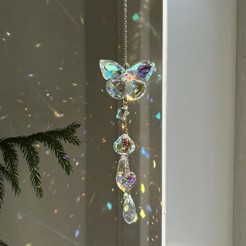 Appendere Acchiappa Sole, XJLyaya Acchiappasole Cristallo, Appeso Scacciapensieri Sole, Crystal Suncatcher, Ciondolo Ornamento Sfere per Finestra Casa Giardino Natale Giorno Festa Matrimonio