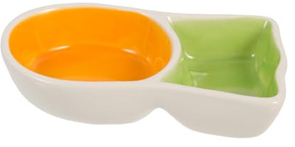 DIYEAH Tazón De Cerámica Forma De Zanahoria para Hámster y Cobayas, Cuenco De Alimentación Pequeño, Resistente y Seguro, Adecuado para Mascotas Pequeñas y Roedores Domésticos