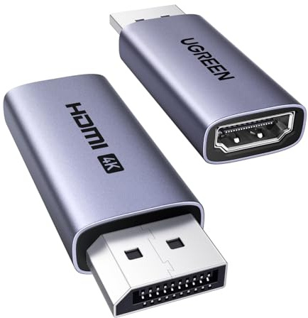 UGREEN 2 Pack Active 4K@60Hz DisplayPort to HDMI Adapter, Unidirectional DP 1.2 PC to HDMI 2.0 Display Male to Female HDCP 2.2 Video UHD Converter with 2K@144Hz 1080P@165Hz, Compatible with AMD NVIDIA