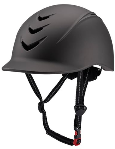 Yinhing Casco Equestre per Equitazione Calotta in PC Leggero Ventilato con EPS 7 Prese d'Aria Caschi da Equitazione con Fibbia a Sgancio Rapido per Donna Uomo Gioventù Mountain Road Bici Elettrica
