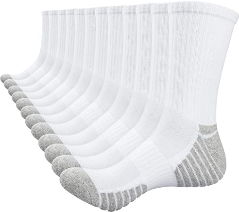 TANSTC Calzini Donna Uomo 39-42 Traspirante Confortevole Calza Lunghi Unisex Antiscivolo Schiuma Impermeabile Calzini Trekking Equitazione Ciclismo Lavoro Sportivi Alpinismo Bianco 6 Paia