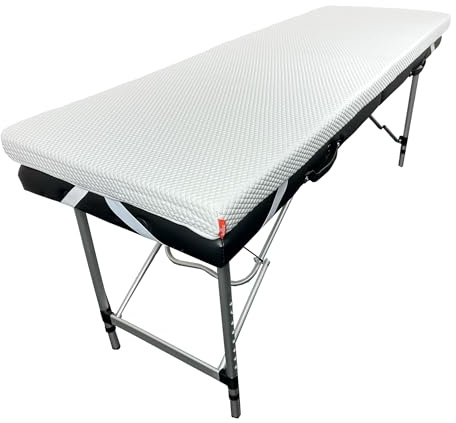 Lash Bed Foam Topper – 2.5 Inch Thick Memory Foam Massage Table Pad with Corner Straps & Anti-Slip Base, Comfortable Spa or Facial Bed Topper for Lash Extensions & Salon Use – White