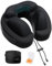 JINXIA Cuscino da Viaggio per Collo, Cuscino per Collo Portatile in Memory Foam per Aerei Auto Treni Ufficio, Tessuto Traspirante e Leggero con Borsa per Il Trasporto, Tappi per Le Orecchie-Nero