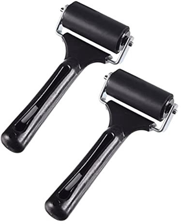 LALAFINA 2St Decoupage-Kleber Tapetenwerkzeuge Gummidruck-Brayers Tintenstempelwerkzeuge Farbwalze Rollen Druckgummiwalzen Gummibrause leer Ton drucken Scrollrad Kleberolle