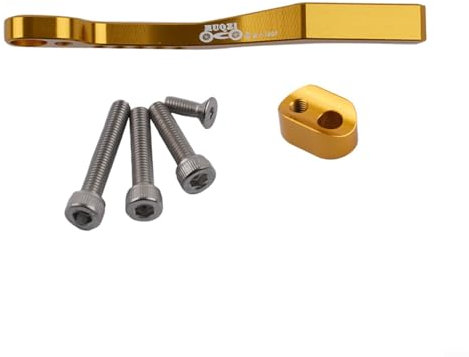 EpheyFIF Kit fouet de chaîne de vélo, guide de chaîne, attrape-chaîne, accessoire de vélo, attrape-chaîne en alliage d'aluminium pour vélos de route (doré)