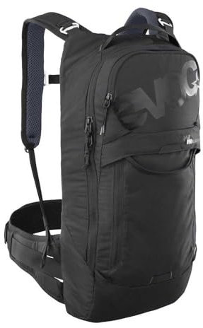 EVOC TRAIL PRO BLACKLINE 10 Protektorrucksack (leichter Rucksack mit Rückenprotektor, inkl. Trinkblasenfach, optimaler Sitz, L/XL), Schwarz