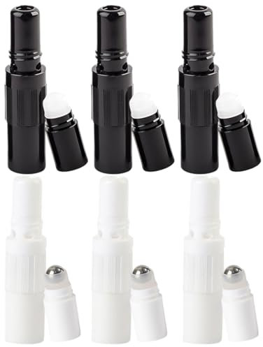 TPZORJX 6 Pcs flacons à bille, Stick Inhalateur pour Huiles Essentielles Nez,Tubes Inhalateurs Réutilisable Plastiques Vides Aromathérapie Bonne Hygroscopique, flacon à bille vide