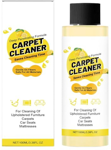 Pruojhw 100 ml Soluzione detergente per tappeti, Shampoo per tappeti, rimozione degli odori Portatile, per divani in Lana Sintetica, sedili Auto, per Uso Domestico, aspirapolvere, aspirapolvere