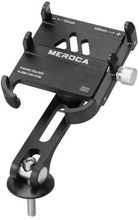 FACAIIO Soporte de aluminio para teléfono de bicicleta para dispositivos de 55-100 mm, rotación de 360 grados, a prueba de golpes y soporte antivibración para navegación de ciclismo, color negro