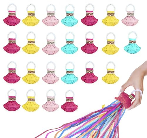 25 serpentinas de lanzamiento a mano, cañón serpentinas para cumpleaños, bodas, Navidad, carnaval, graduación