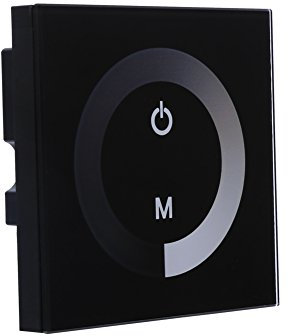 Dimmer a pannello a sfioramento a colore singolo, striscia luminosa a LED per controller interruttore a parete a canale singolo regolabile CC 12V-24V(Nero)