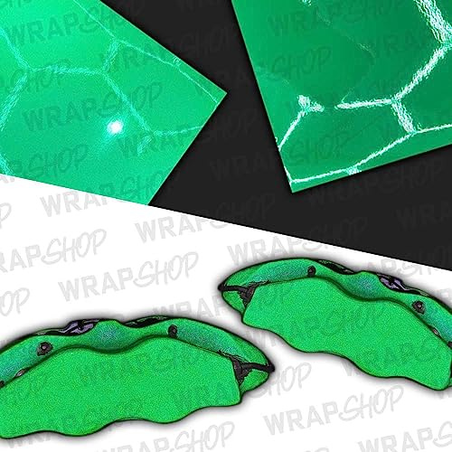 WRAPSHOP PREMIUM Reflective Brake Caliper, Self-Adhesive, Vinyl Wrap Kit (GREEN)