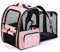 Lekespring Sac Transport Chat avec 4 Entrées | Sac Transport Chien Respirant - Sac a Dos Chat avec Harnais Intérieur - Sac a Dos Chien Charge Maximale 8kg - Rose