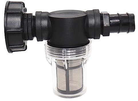 Emiif IBC - Conector de manguera de filtro de barril de lluvia de agua 100 malla de acero inoxidable