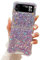LCHULLE Designed for Samsung Galaxy Z Flip 4 Case,Girly Women Glitter Bling Bumper Shockproof Phone Case Ultra-Thin Hard PC Back Soft TPU Frame Cover for Samsung Z Flip 4 5G(2022)-Purple