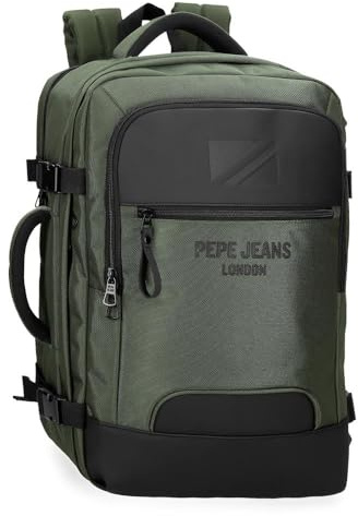 Pepe Jeans Bromley Zaino da Cabina Portatile 15,6 Pollici Verde 30x44x18 cm Poliestere Bagaglio a Mano, Verde, Taglia unica, Zaino Cabina