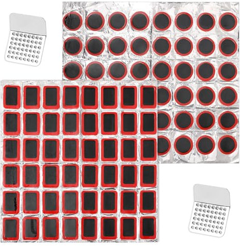 Giantree 96 Pcs Tube Patch Kits, Bike Tire Patch Kit， Lightweight Bike Tire Puncture Repair Patch Kit for Cycling Motorcycle with Two Metal Grinding Accessories (Without Glue)