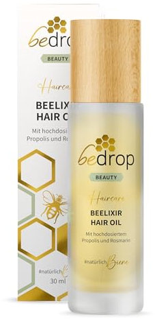 bedrop Beelixir Haaröl mit Manuka, Propolis & Rosmarin Extrakt auf Basis von Arganöl 30ml - natürlich Haarwachstum beschleunigen - Haar Serum für Haare und Kopfhaut - Haarserum bei Haarausfall