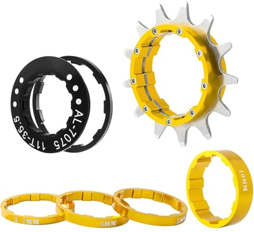 Sarini Kit de Conversion de vélo à Vitesse Unique Cassette de vélo à Vitesse Unique 12T et entretoises supplémentaires pour Une Conversion Facile en engrenage à Vitesse Unique
